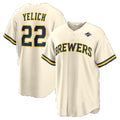 Milwaukee Brewers #22 Christian Yelich Cream 2026 World Series Home Replica Jersey THAAM