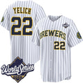 Milwaukee Brewers #22 Christian Yelich White 2026 World Series Stitched Jersey THAAM