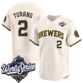 Milwaukee Brewers #2 Brice Turang Cream 2026 World Series Limited Stitched Jersey THAAM