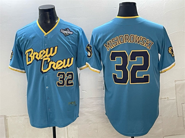 Milwaukee Brewers #32 Jacob Misiorowski Powder Blue 2026 World Series City Connect Limited Stitched Jersey THAAM
