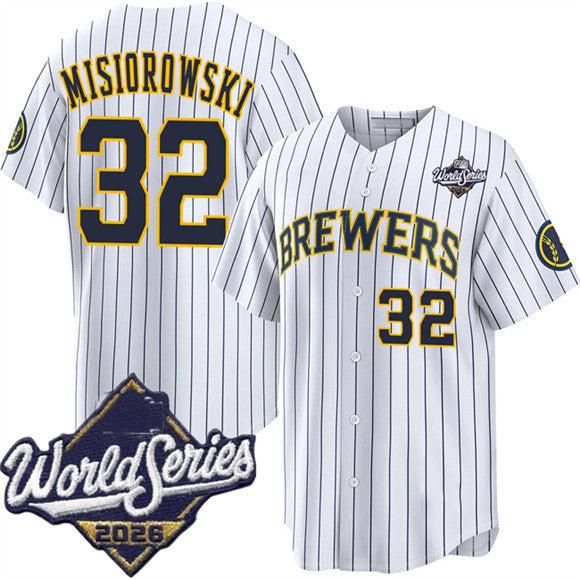 Milwaukee Brewers #32 Jacob Misiorowski White 2026 World Series Stitched Jersey THAAM