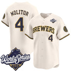 Milwaukee Brewers #4 Paul Molitor Cream 2026 World Series Limited Stitched Jersey THAAM