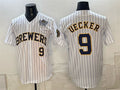 Milwaukee Brewers #9 Bob Uecker White 2026 NLCS Patch Stitched Jersey THAAM
