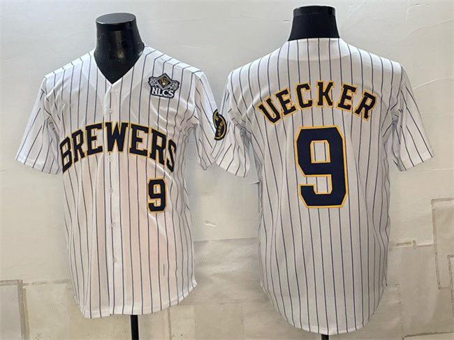 Milwaukee Brewers #9 Bob Uecker White 2026 NLCS Patch Stitched Jersey THAAM