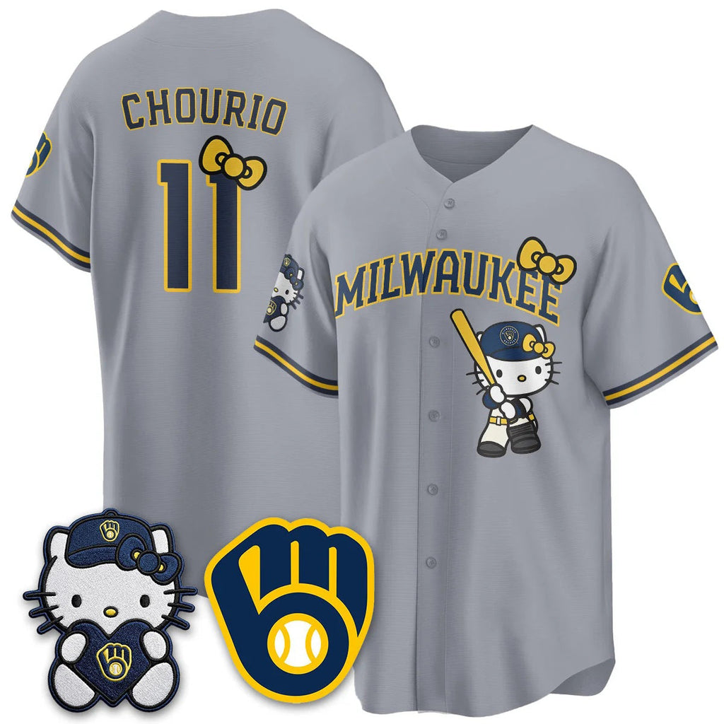 Milwaukee Brewers #11 Jackson Chourio Gray Thaam Meow KT Night Vapor Limited All Stitched Jersey