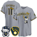 Milwaukee Brewers #11 Jackson Chourio Gray Thaam Meow KT Night Vapor Limited All Stitched Jersey