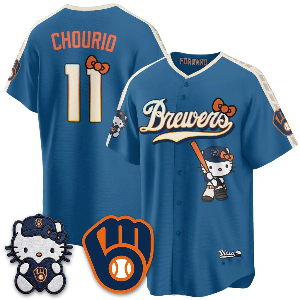 Milwaukee Brewers #11 Jackson Chourio Mineral Blue Thaam Meow KT Night Vapor Limited All Stitched Jersey