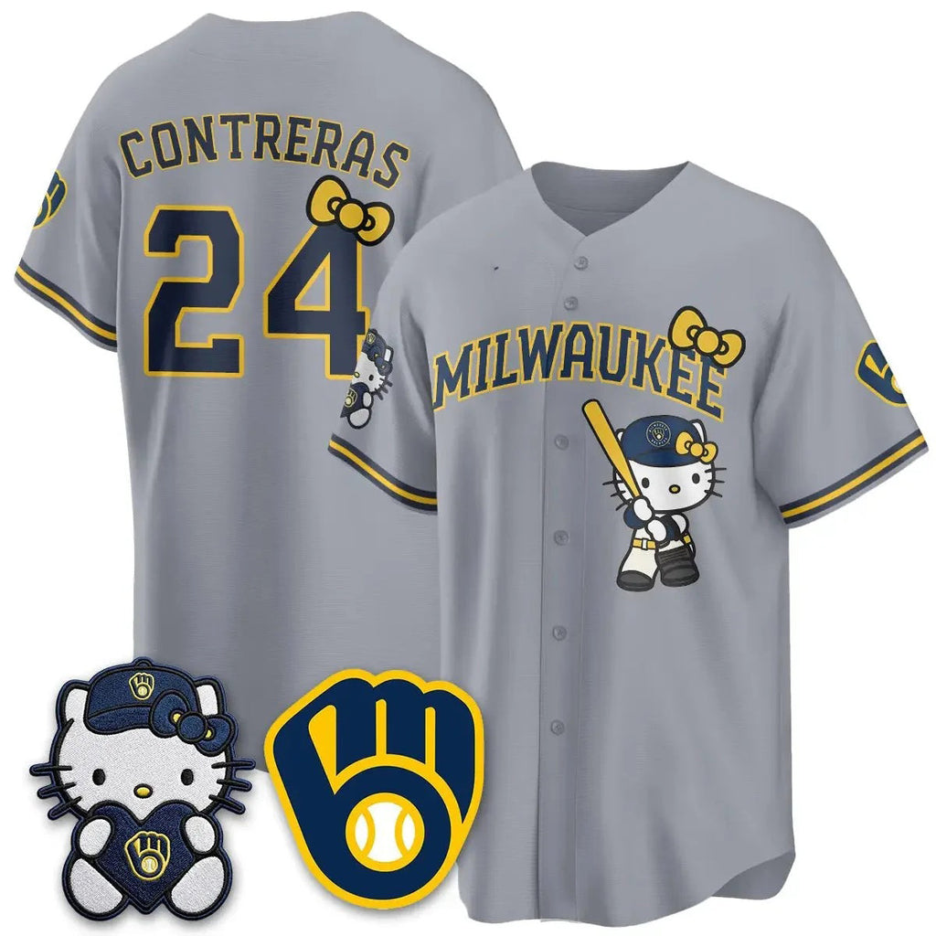 Milwaukee Brewers #24 William Contreras Gray Thaam Meow KT Night Vapor Limited All Stitched Jersey