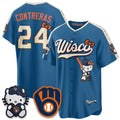 Milwaukee Brewers #24 William Contreras Mineral Blue Thaam Meow KT Night Vapor Limited All Stitched Jersey 2