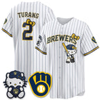 Milwaukee Brewers #2 Brice Turang Mineral White Thaam KT Night Vapor Limited All Stitched Jersey