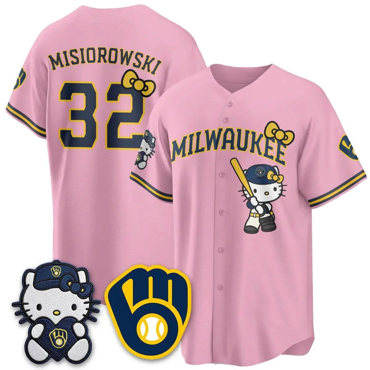 Milwaukee Brewers #32 Jacob Misiorowski Pink Thaam Meow KT Night Vapor Limited All Stitched Jersey