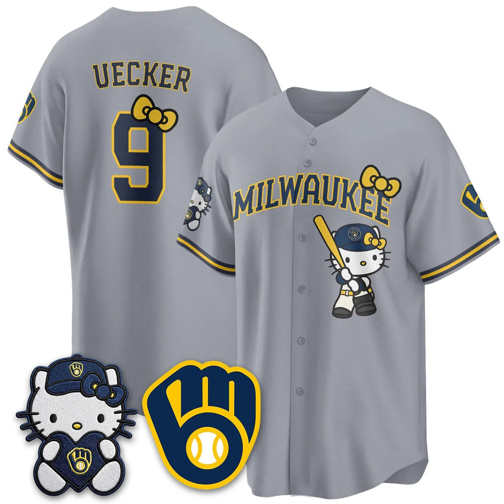 Milwaukee Brewers #9 Bob Uecker Mineral Gray Thaam KT Night Vapor Limited All Stitched Jersey