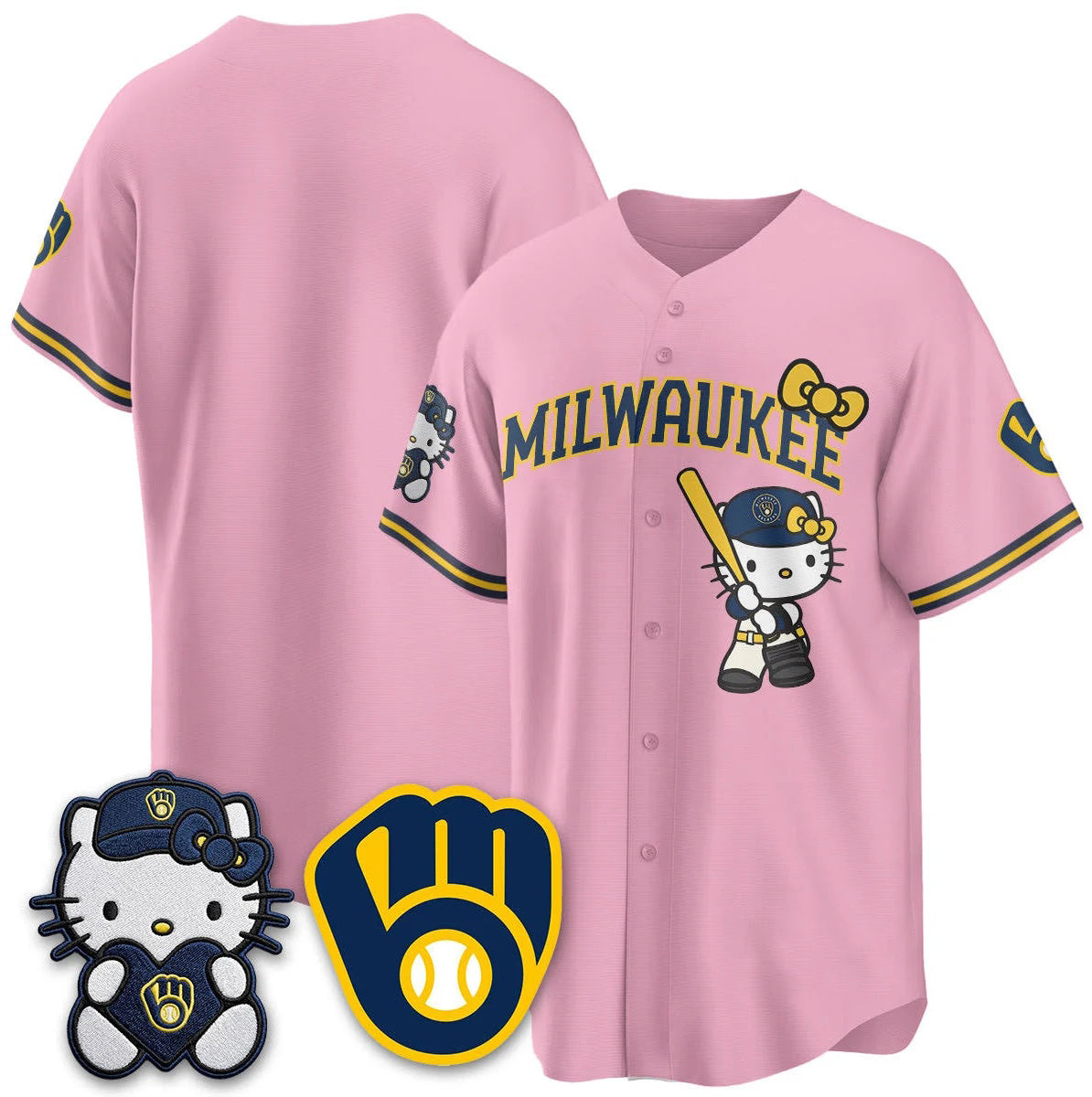 Milwaukee Brewers Pink Thaam Meow KT Night Vapor Limited All Stitched Jersey