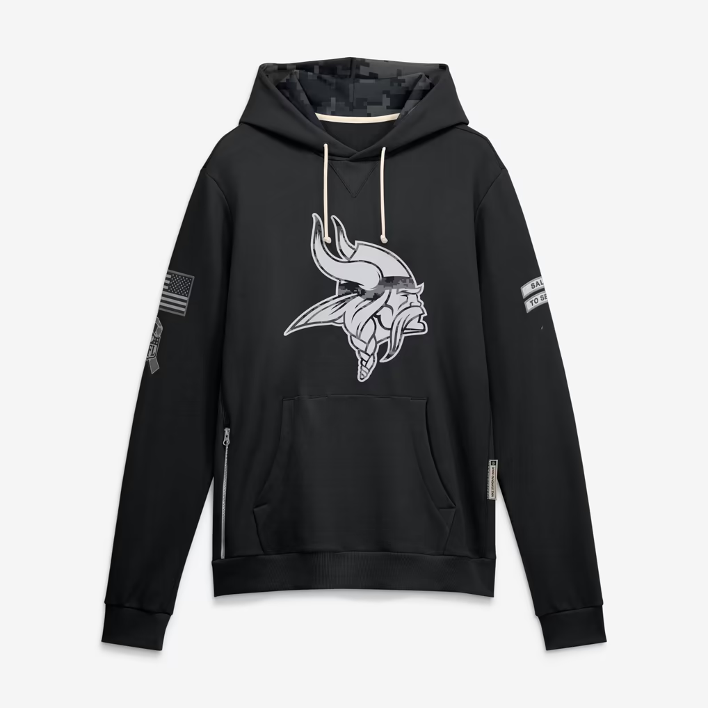 M.Vikings 2026 Salute To Service Club Pullover Hoodie Cheap sale Birthday and Christmas gifts Stitched American Football jersey Thaam