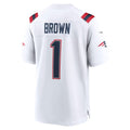 NE.Patriots #1 A.J. Brown White Thaam Game Jersey