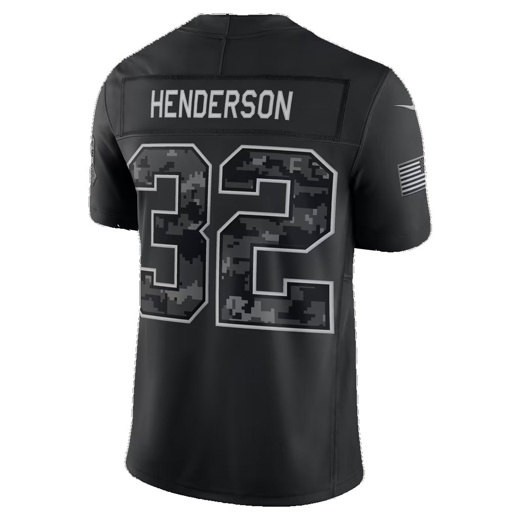 NE.Patriots #32 TreVeyon Henderson Black 2026 Salute to Service Stitched Limited Football jersey Thaam