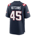 NE.Patriots #45 Quintayvious Hutchins Navy Team Game Football jersey Thaam