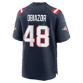 NE.Patriots #48 Namdi Obiazor Navy Team Game Football jersey Thaam
