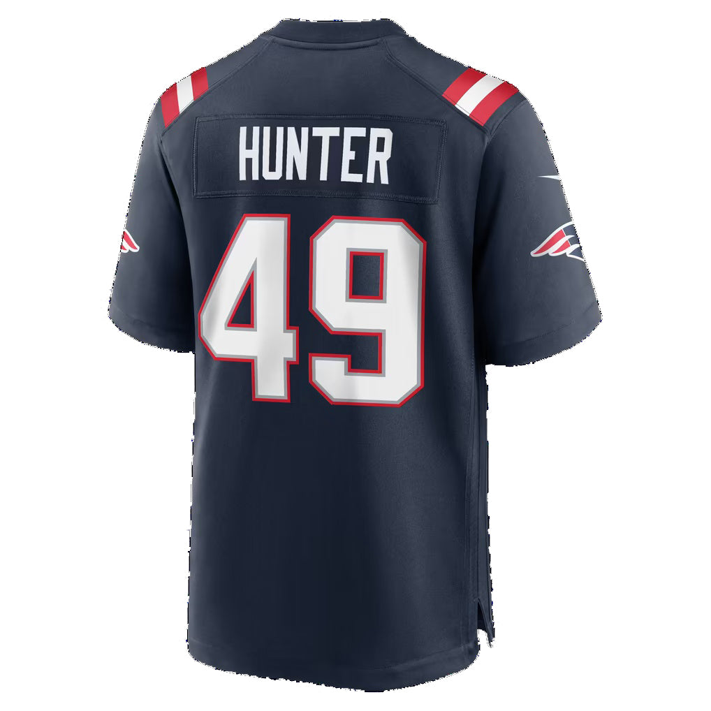 NE.Patriots #49 Erick Hunter Navy Team Game Football jersey Thaam