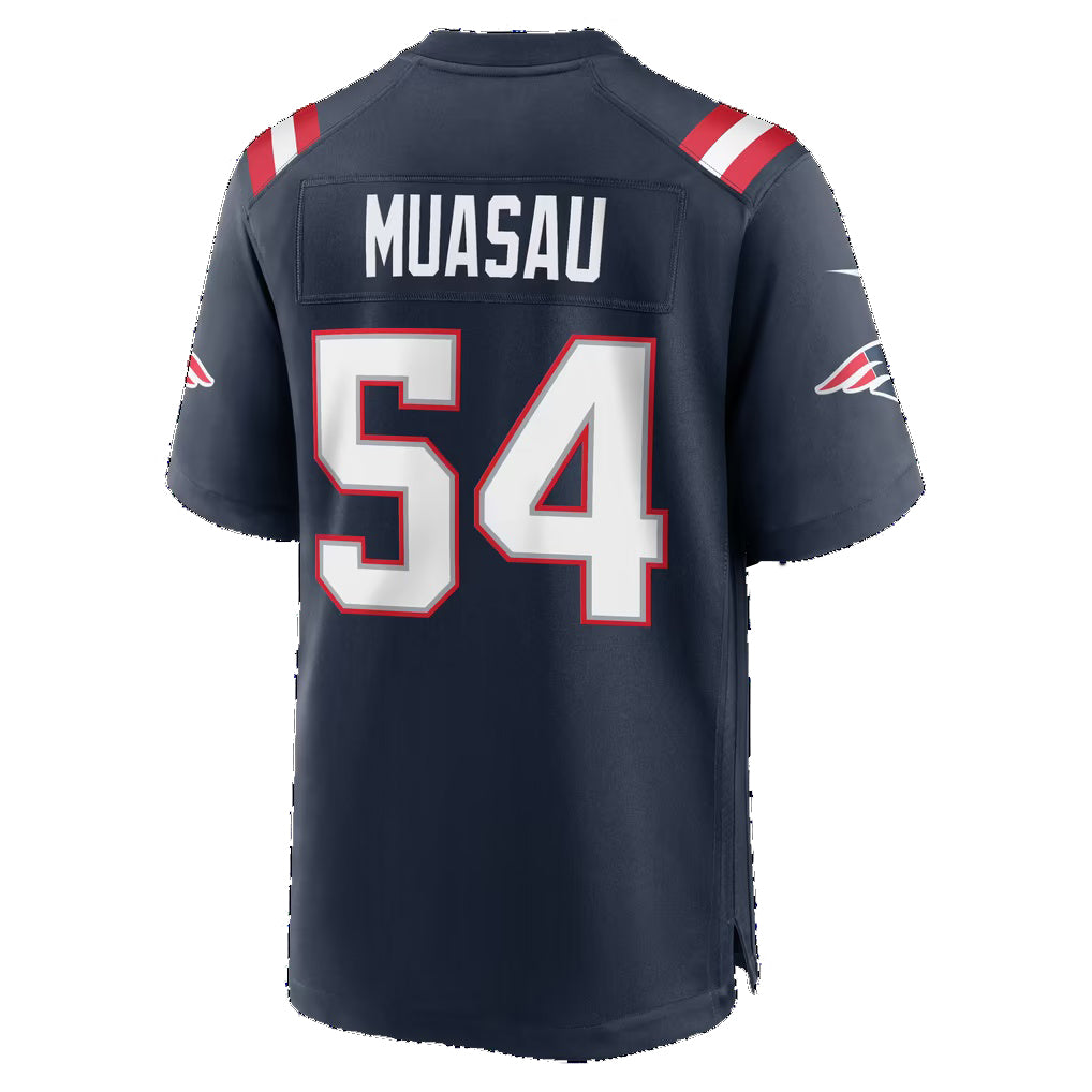 NE.Patriots #54 Darius Muasau Navy Team Game Football jersey Thaam