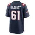 NE.Patriots #61 Darrian Dalcourt Navy Team Game Jersey Thaam