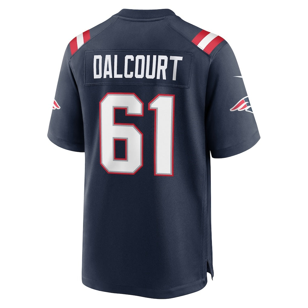 NE.Patriots #61 Darrian Dalcourt Navy Team Game Jersey Thaam