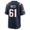 NE.Patriots #61 Lorenz Metz Navy Team Game Football jersey Thaam