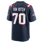 NE.Patriots #70 Greg Van Roten Navy Team Game Jersey Thaam