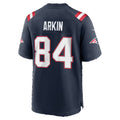 NE.Patriots #84 Tanner Arkin Navy Team Game Football jersey Thaam