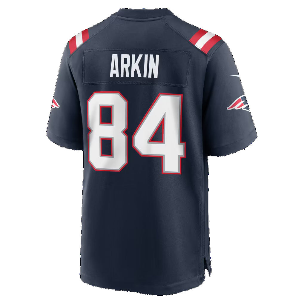 NE.Patriots #84 Tanner Arkin Navy Team Game Football jersey Thaam