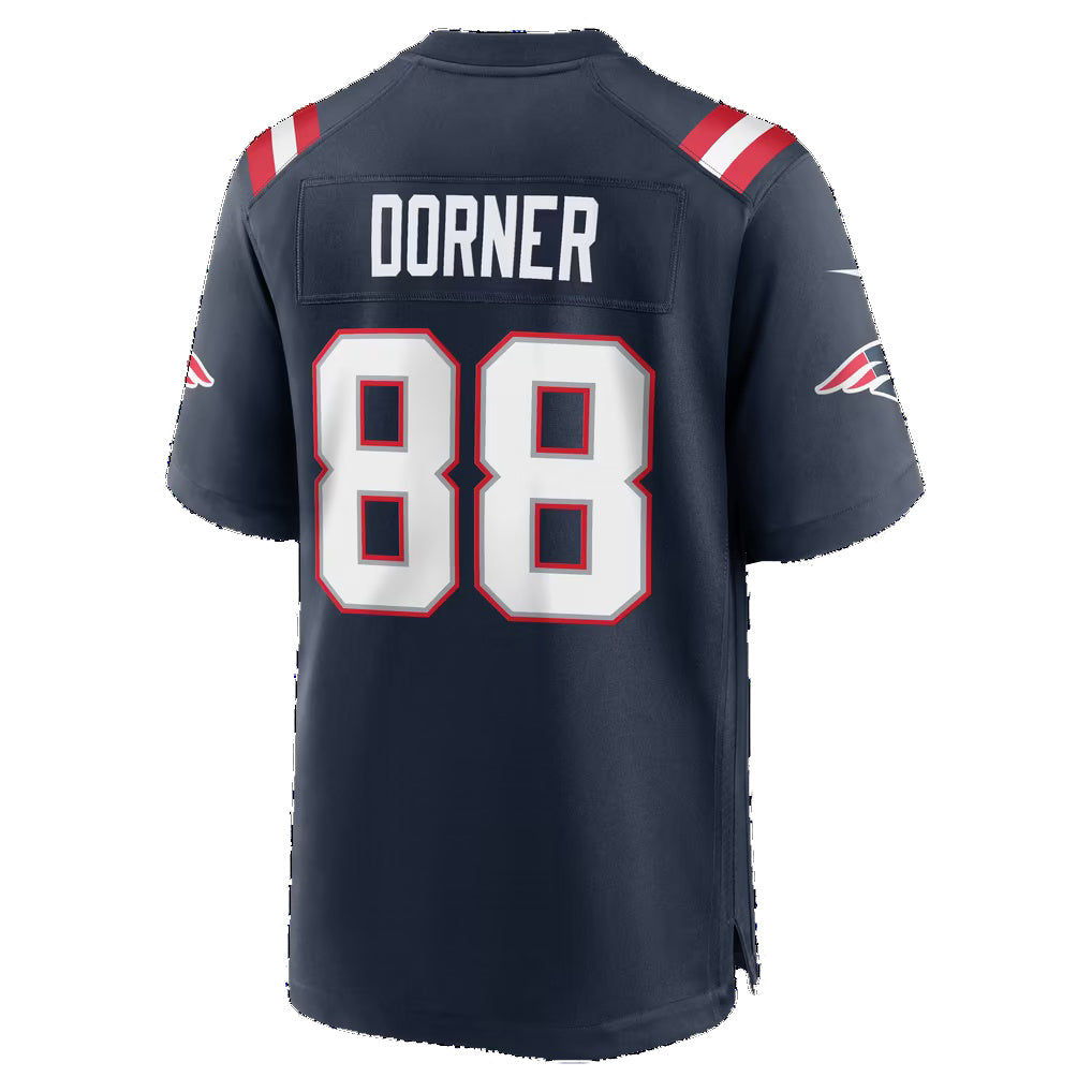 NE.Patriots #88 Cameron Dorner Navy Team Game Football jersey Thaam