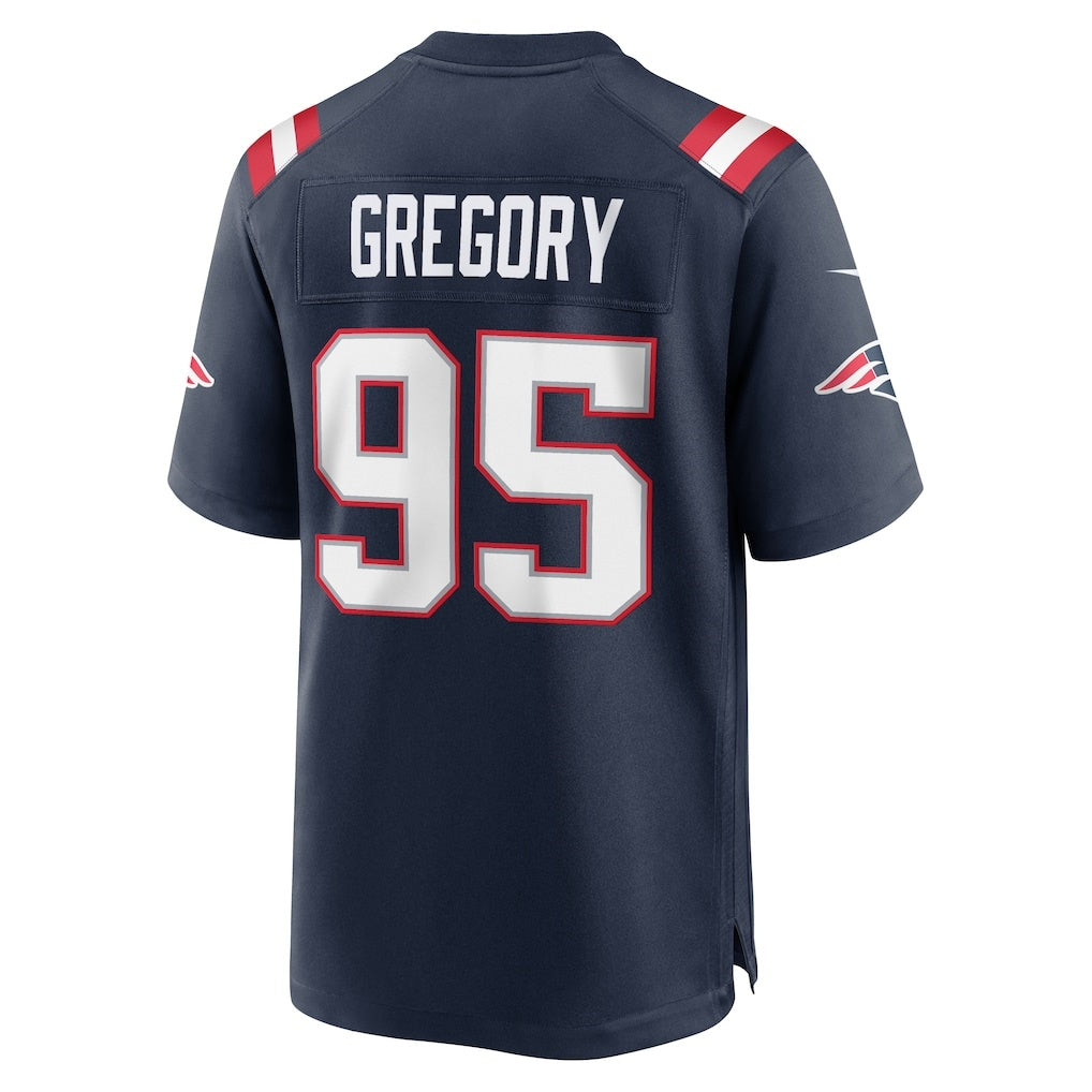 NE.Patriots #95 Eric Gregory Navy Team Game Jersey Thaam