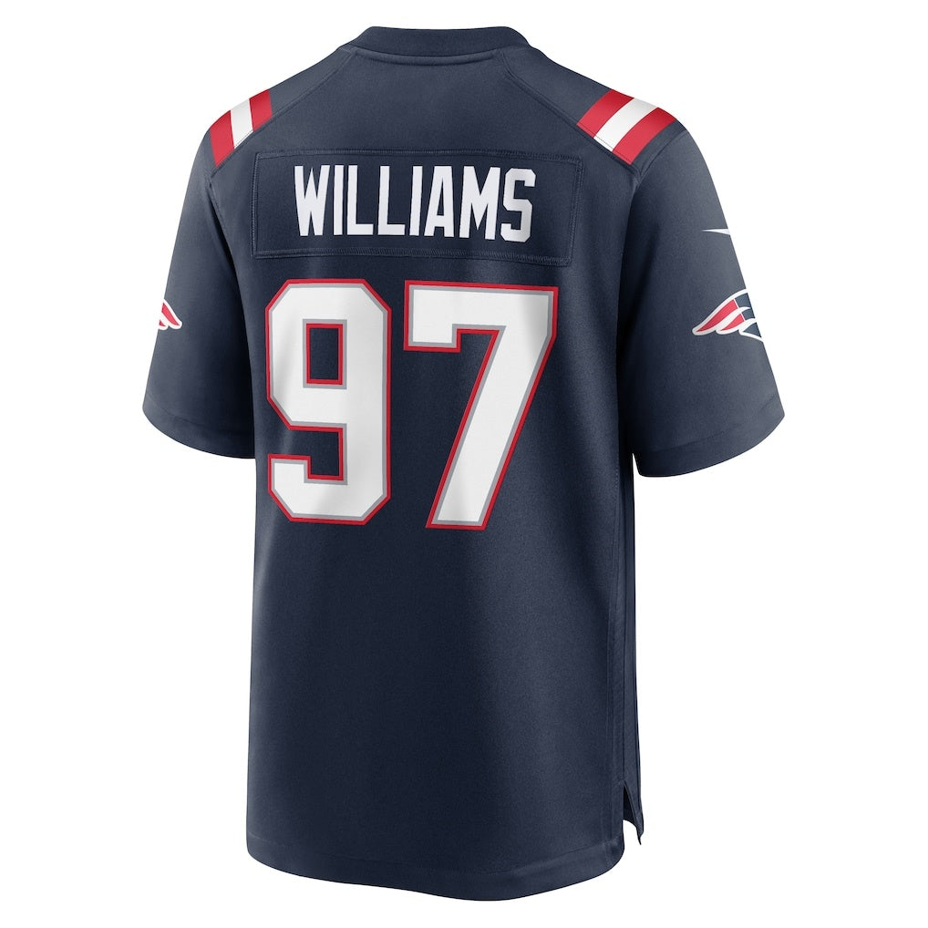 NE.Patriots #97 Milton Williams Navy Team Game Jersey Thaam