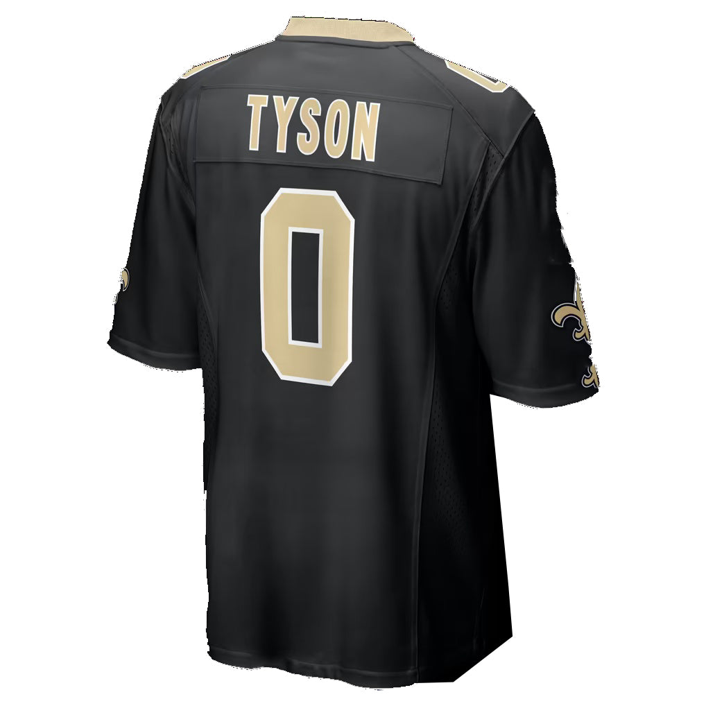 NO.Saints #0 Jordyn Tyson Black 60th Season Patch Game Football jersey Thaam