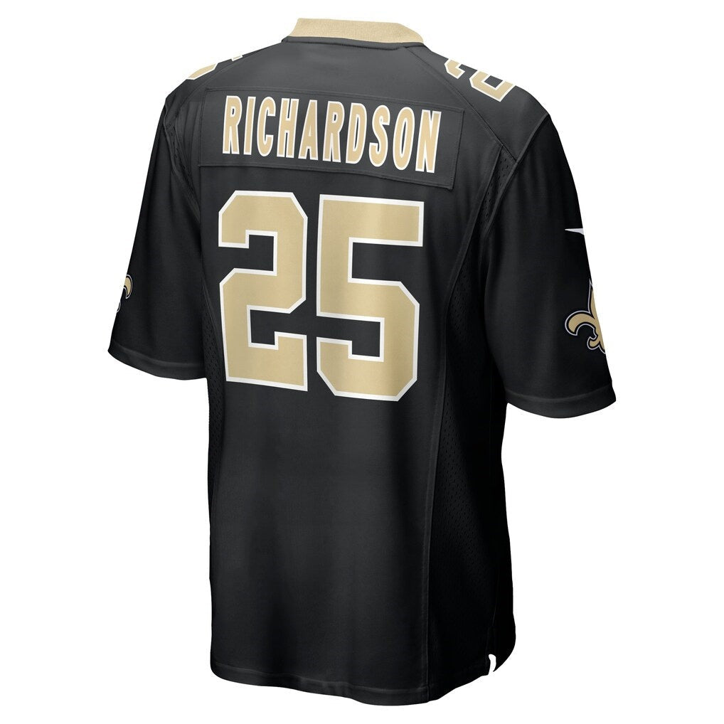 NO.Saints #25 Decamerion Richardson Black Team Game Jersey THAAM