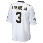NO.Saints #3 Travis Etienne Jr White Thaam Game Player Jersey