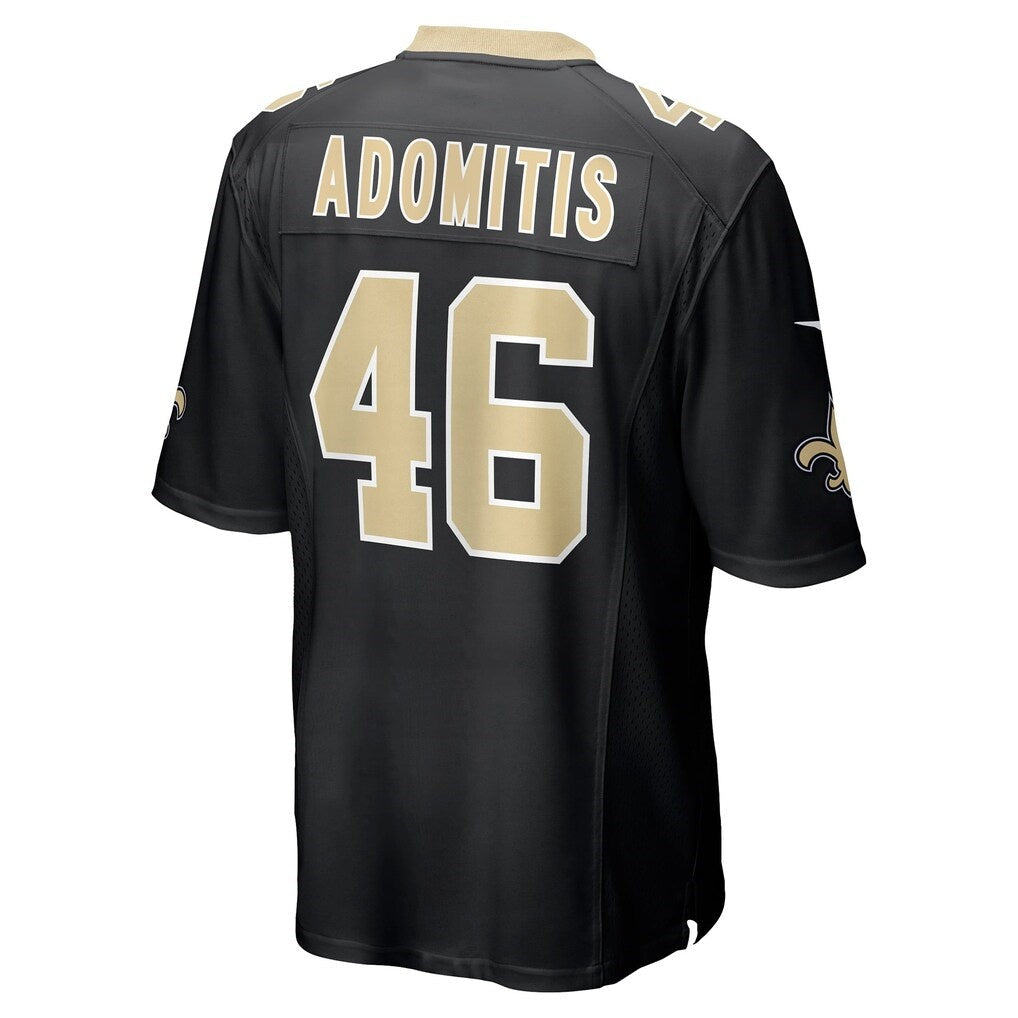 NO.Saints #46 Cal Adomitis Black Team Game Jersey THAAM