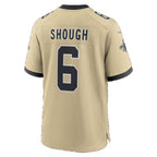 NO.Saints #6 Tyler Shough Gold Alternate 60th Season Game Football jersey Thaam