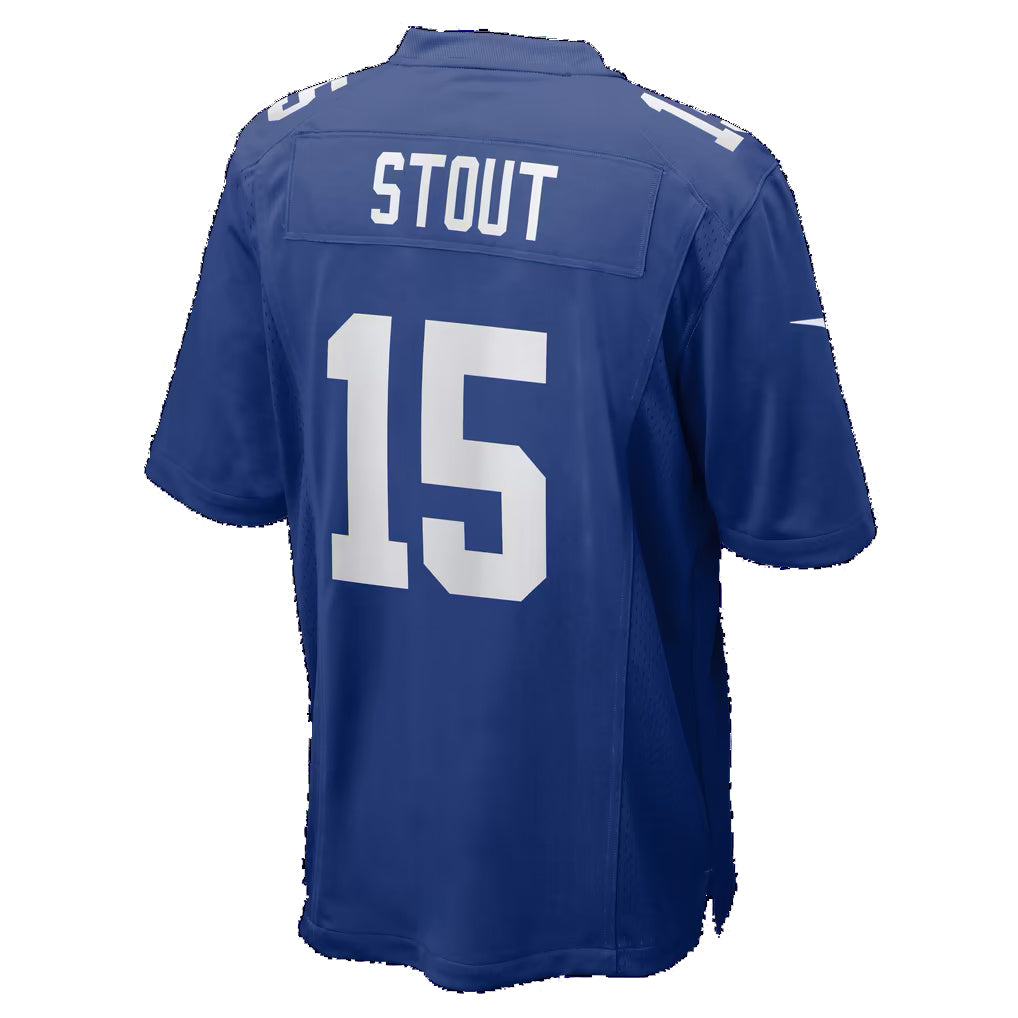 NY.Giants #15 Jordan Stout Royal Team Game Football jersey Thaam