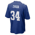 NY.Giants #34 Dominic Zvada Royal Thaam Team Game Jersey