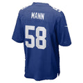 NY.Giants #58 Ben Mann Royal Team Game Football jersey Thaam