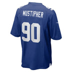 NY.Giants #90 PJ Mustipher Royal Team Game Jersey THAAM