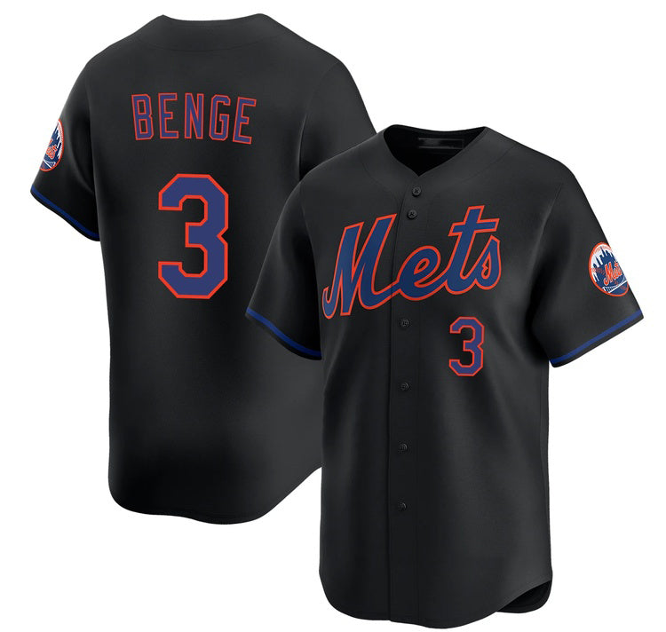 New York Mets #3 Carson Benge 2026 Black Limited Stitched Jersey THAAM