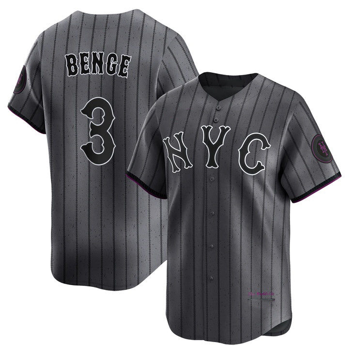 New York Mets #3 Carson Benge Navy City Connect Stitched Jersey THAAM