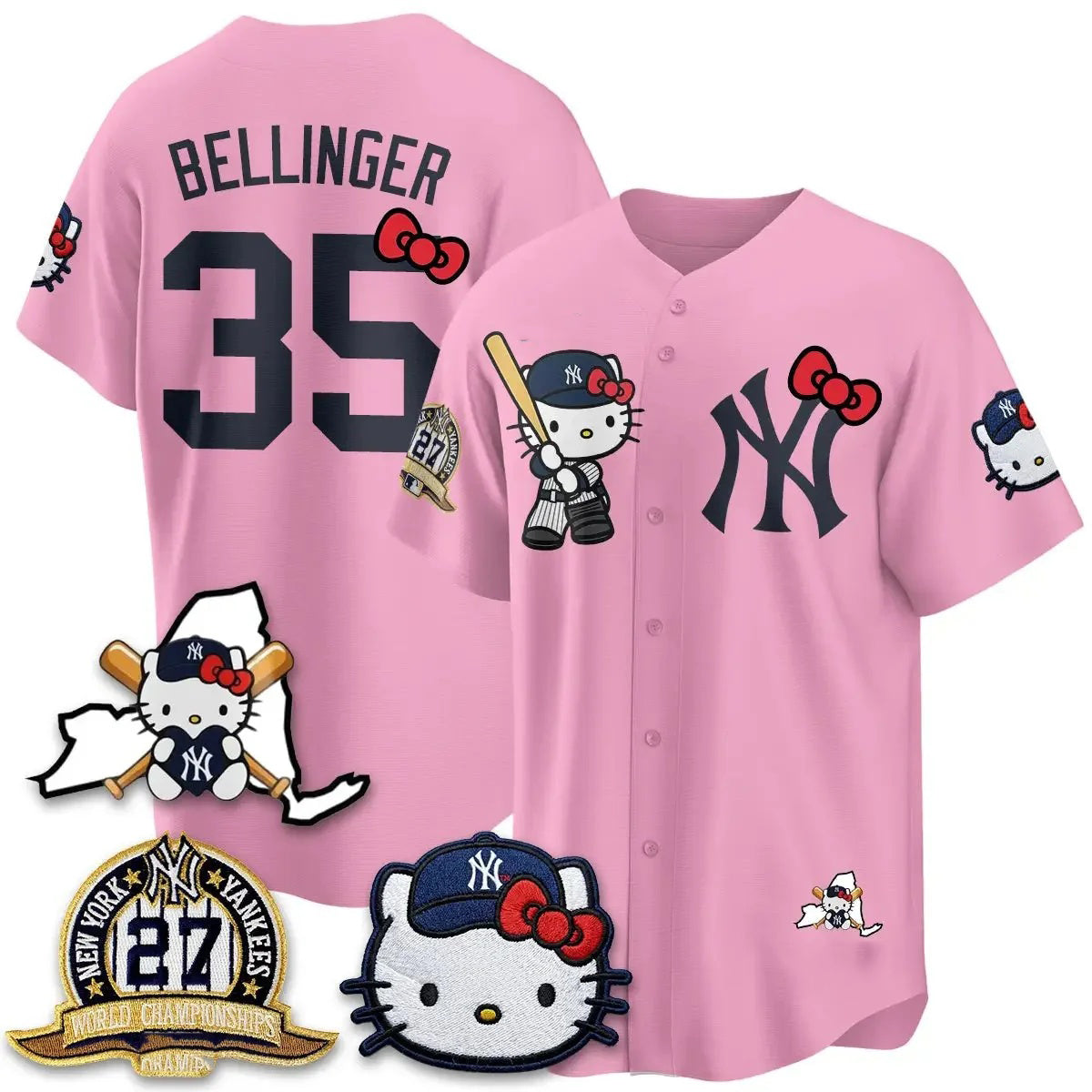 New York Yankees #35 Cody Bellinger Pink Thaam Meow KT 2026 Vapor Limited All Stitched Jersey