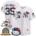 New York Yankees #35 Cody Bellinger Stripes White Thaam Meow KT 2026 Vapor Limited All Stitched Jersey 2