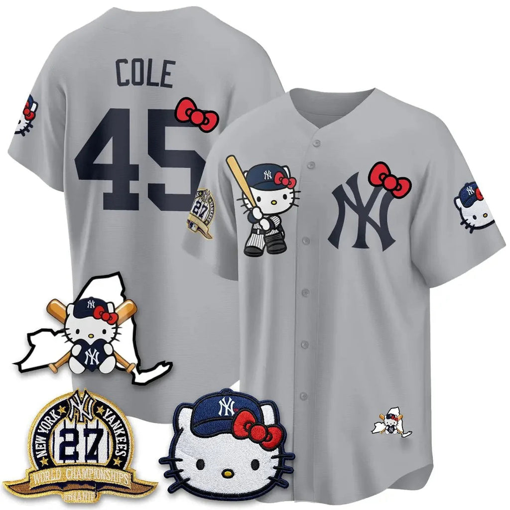 New York Yankees #45 Gerrit Cole Gray Thaam Meow KT 2026 Vapor Limited All Stitched Jersey