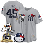 New York Yankees #45 Gerrit Cole Gray Thaam Meow KT 2026 Vapor Limited All Stitched Jersey
