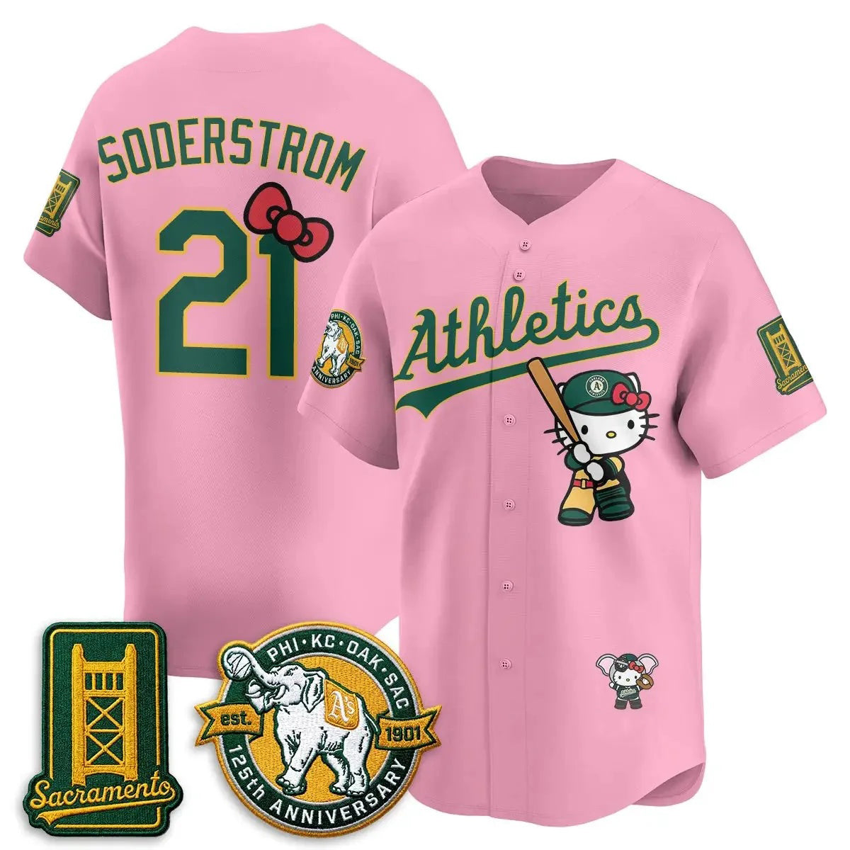 Oakland Athletics #21 Tyler Soderstrom Pink Thaam Meow KT 2026 Vapor Limited Stitched Jersey