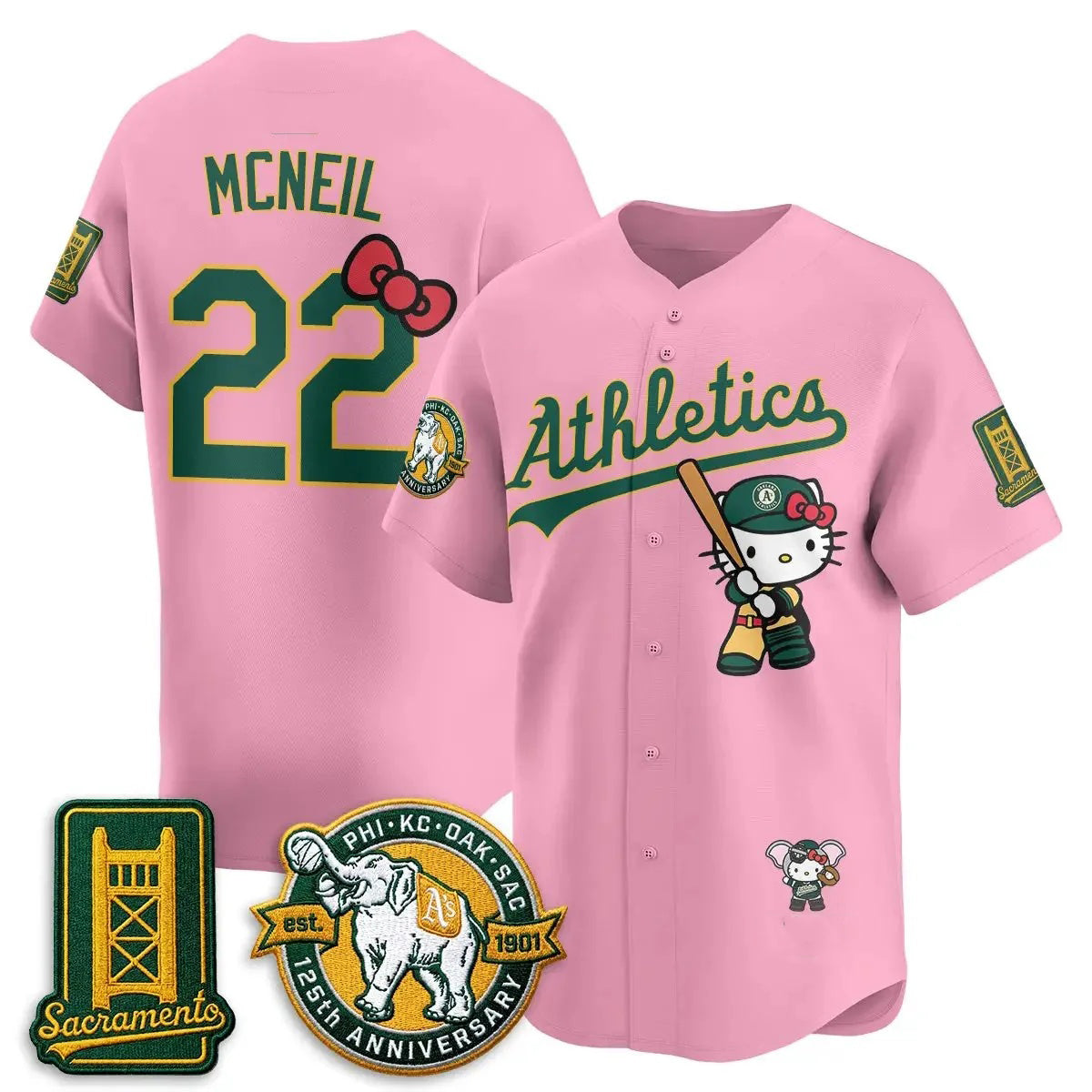 Oakland Athletics #22 Jeff McNeil Pink Thaam Meow KT 2026 Vapor Limited Stitched Jersey